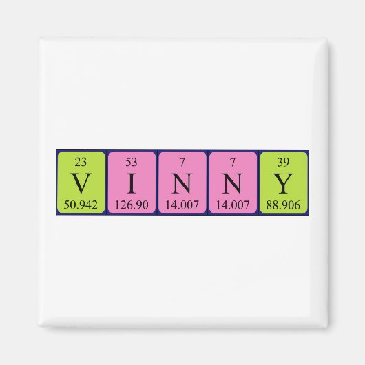 Vinny periodiek table name magnet (Voorkant)