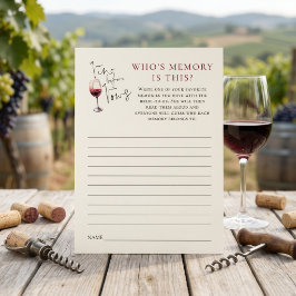 Vino Befor Vows Geheugenspel Bruidsuitnodiging kaa Kaart