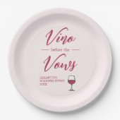 Vino Before The Vows Bruidsfeest/ Afscheidsfeest Papieren Bordje (Voorkant)