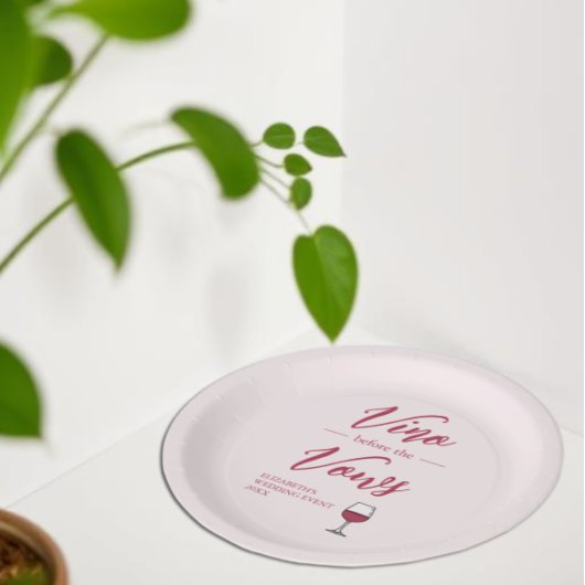 Vino Before The Vows Bruidsfeest/ Afscheidsfeest Papieren Bordje