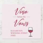 Vino Before The Vows Bruidsfeest/Avond Likeurfles Etiket (Enkel label)