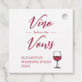 Vino Before The Vows Bruidsfeest/Avond voor de Bru Bedankjes Labels (Achterkant)