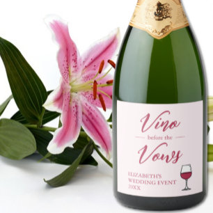 Vino Before The Vows Bruidsfeest/Avond voor de Bru Sparkling Wijnetiket