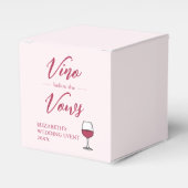 Vino Before The Vows Bruidsfeest/Bachelorette Bedankdoosjes (Voorkant Zijde)