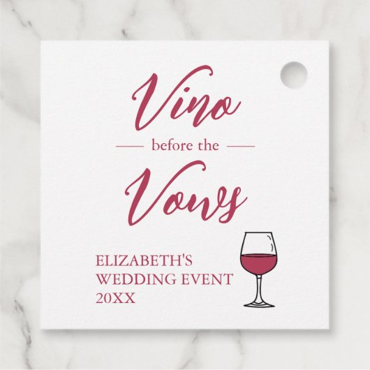 Vino Before The Vows Bruidsfeest/Bachelorette Bedankjes Labels (Achterkant)