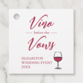 Vino Before The Vows Bruidsfeest/Bachelorette Bedankjes Labels (Voorkant)