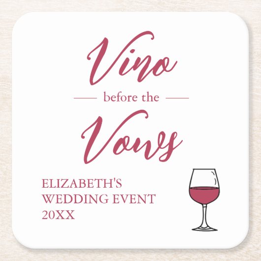 Vino Before The Vows Bruidsfeest/Bachelorette Kartonnen Onderzetters (Voorkant)