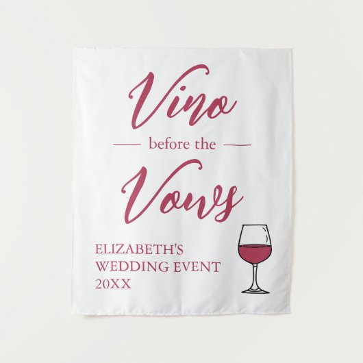 Vino Before The Vows Bruidsfeest/ Bachelorette Wandkleed (Voorkant)