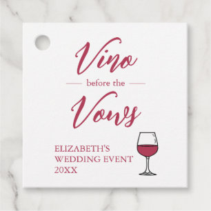 Vino Before The Vows Bruiloftsfeest/Avond voor de Bedankjes Labels