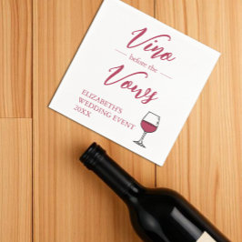 Vino Before The Vows Bruiloftsfeest/Avond voor de Servet