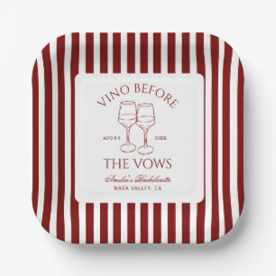 Vino Before the Vows Meisjesweekend Papieren Bordje