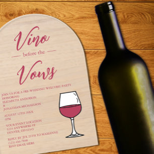 Vino Before The Vows Pre-Trouw Welkom Feest Acryl Uitnodigingen