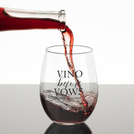 Vino Before Vows Aangepaste Bruidsbruiloft Wijnglas Zonder Voet