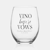 Vino Before Vows Aangepaste Bruidsbruiloft Wijnglas Zonder Voet (Voorkant)