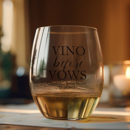 Vino Before Vows Aangepaste Bruidsmeisjesfeestje Wijnglas Zonder Voet