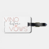 Vino Before Vows Bachelorette / Bruidsfeest Bagagelabel (Achterkant horizontaal)
