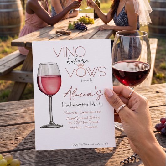 Vino Before Vows Bachelorette / Bruidsfeest Kaart