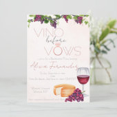 Vino Before Vows Bachelorette / Bruidsfeest Kaart (Staand voorkant)