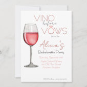 Vino Before Vows Bachelorette / Bruidsfeest Kaart (Voorkant)