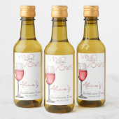 Vino Before Vows Bachelorette / Bruidsfeest Mini Wijn Etiket (Flessen)