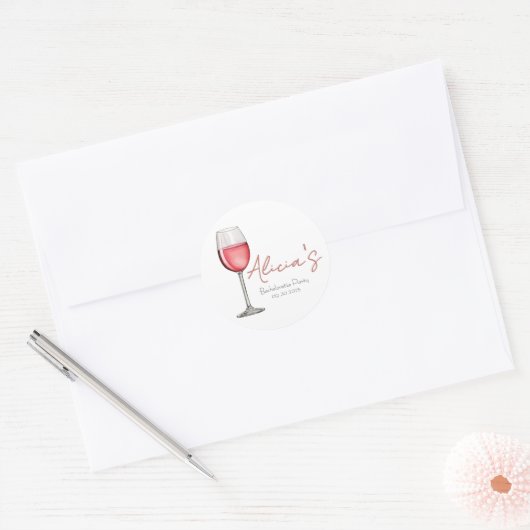 Vino Before Vows Bachelorette / Bruidsfeest Ronde Sticker (Envelop)