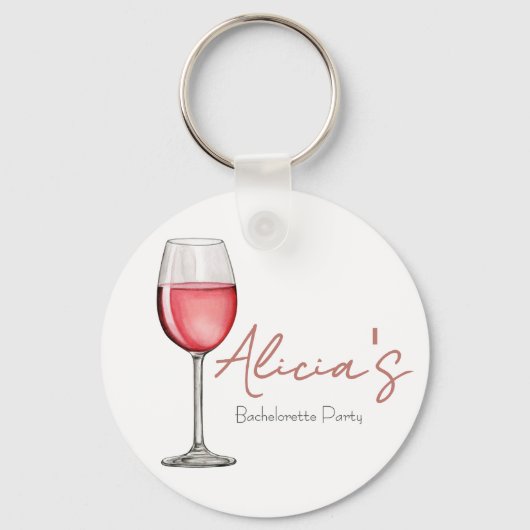 Vino Before Vows Bachelorette / Bruidsfeest Sleutelhanger (Voorkant)