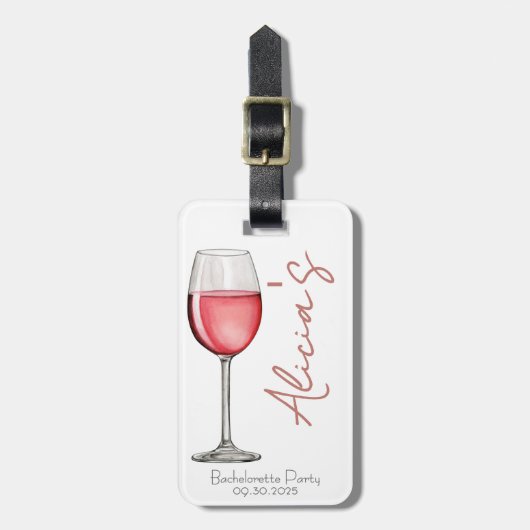 Vino Before Vows Bachelorette / Bruidsmeisjes Bagagelabel (Voorkant verticaal)