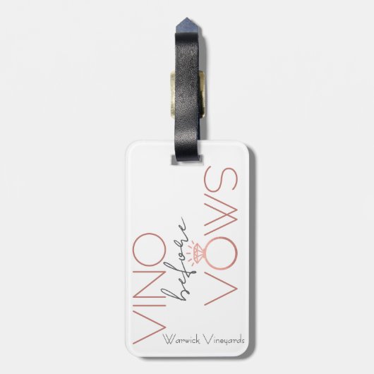 Vino Before Vows Bachelorette / Bruidsmeisjes Bagagelabel (Achterkant verticaal)
