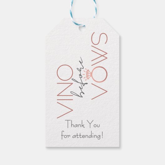 Vino Before Vows Bachelorette / Bruidsmeisjes Cadeaulabel (Achterkant)