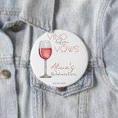 Vino Before Vows Bachelorette / Bruidsmeisjesfeest Ronde Button 4,0 Cm (In situ)