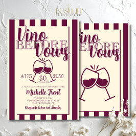 Vino Before Vows Bachelorette-feest Wijn Thema Kaart