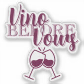 Vino Before Vows Bachelorette-feest Wijn Thema Sticker (Voorkant)
