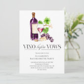 Vino Before Vows Bachelorette-feestwijn Kaart (Staand voorkant)