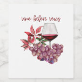 Vino Before Vows Bachelorette-ontwerp | Wijn Etiket (Enkel label)