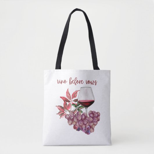 Vino Before Vows Bachelorette-ontwerp | Wijn Tote Bag (Voorkant)