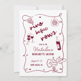 Vino Before Vows Bachelorette Route & Uitnodigen Kaart