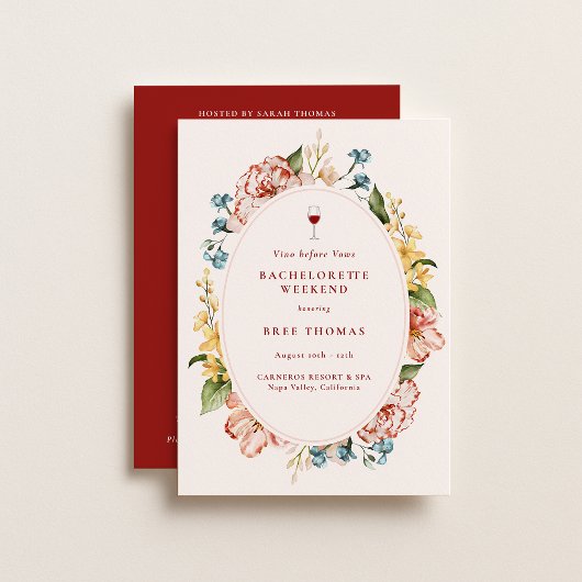 Vino Before Vows Bachelorette Weekend Kaart