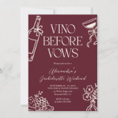 Vino Before Vows Bachelorette Weekend Reisplan Kaart (Voorkant)