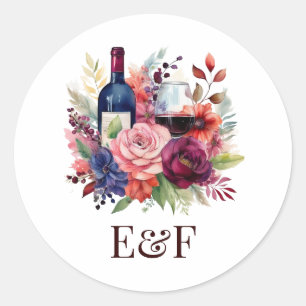 Vino Before Vows Bloemrijke Wijn Bruidsmeisjesfees Ronde Sticker