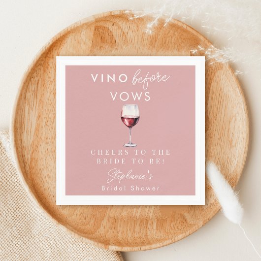 Vino Before Vows Blush Roze Rode Wijn Bruidsfeest Servet