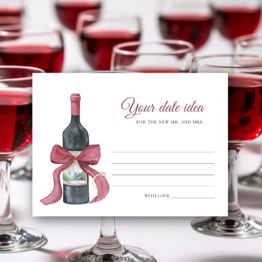 Vino before Vows Bridal shower Date night ideas Informatiekaartje