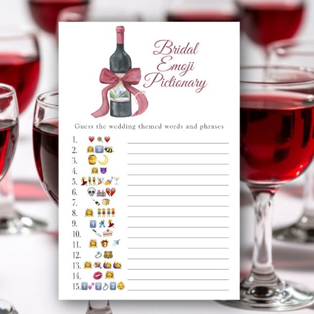 Vino before Vows Bridal shower emoji Pictionary (Creator heeft geüpload)