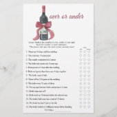 Vino before Vows Bridal shower Over or under game (Voorkant)