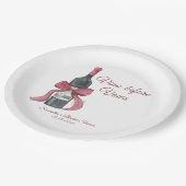 Vino before vows Bridal Shower Papieren Bordje (Gekanteld)