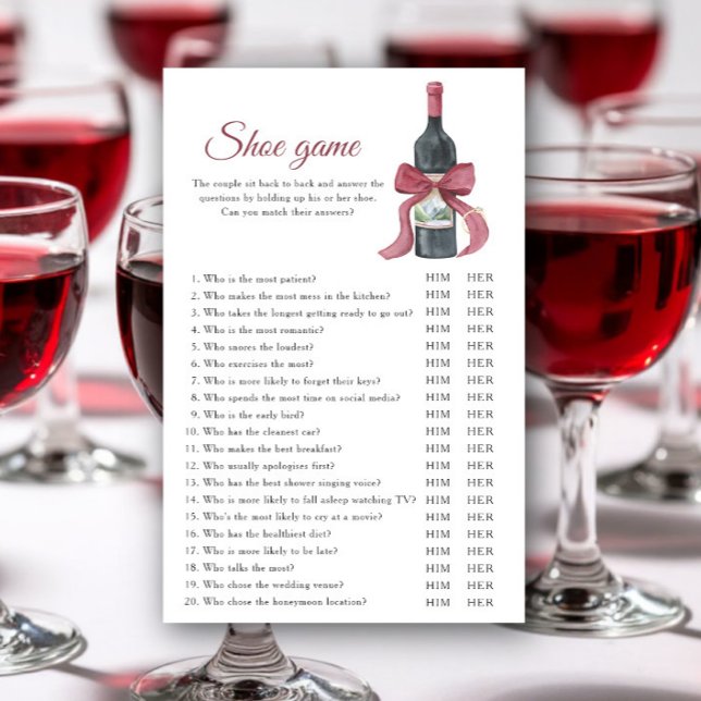 Vino before Vows Bridal shower Shoe game (Creator heeft geüpload)