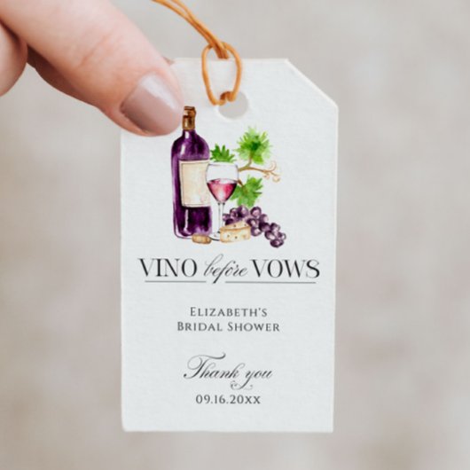 Vino Before Vows Bridal Shower Wine Thank you Cadeaulabel