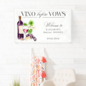 Vino Before Vows Bridal Shower Wine Welcome Decor Spandoek (Insitu)