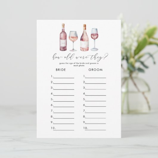 Vino Before Vows Bruids Games Digitale download Kaart (Staand voorkant)