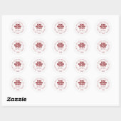 Vino Before Vows Bruidsboeket Bruidsshower Ronde Sticker (Vel)