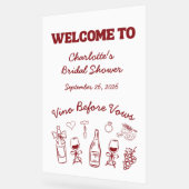 Vino Before Vows Bruidsborrel in Bourgogne stijl Acryl Bord (Hoek)